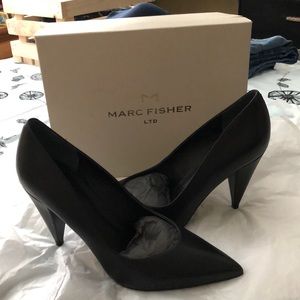 MARC FISHER LTD 1930’s BLACK LEATHER PUMPS! SZ 10M